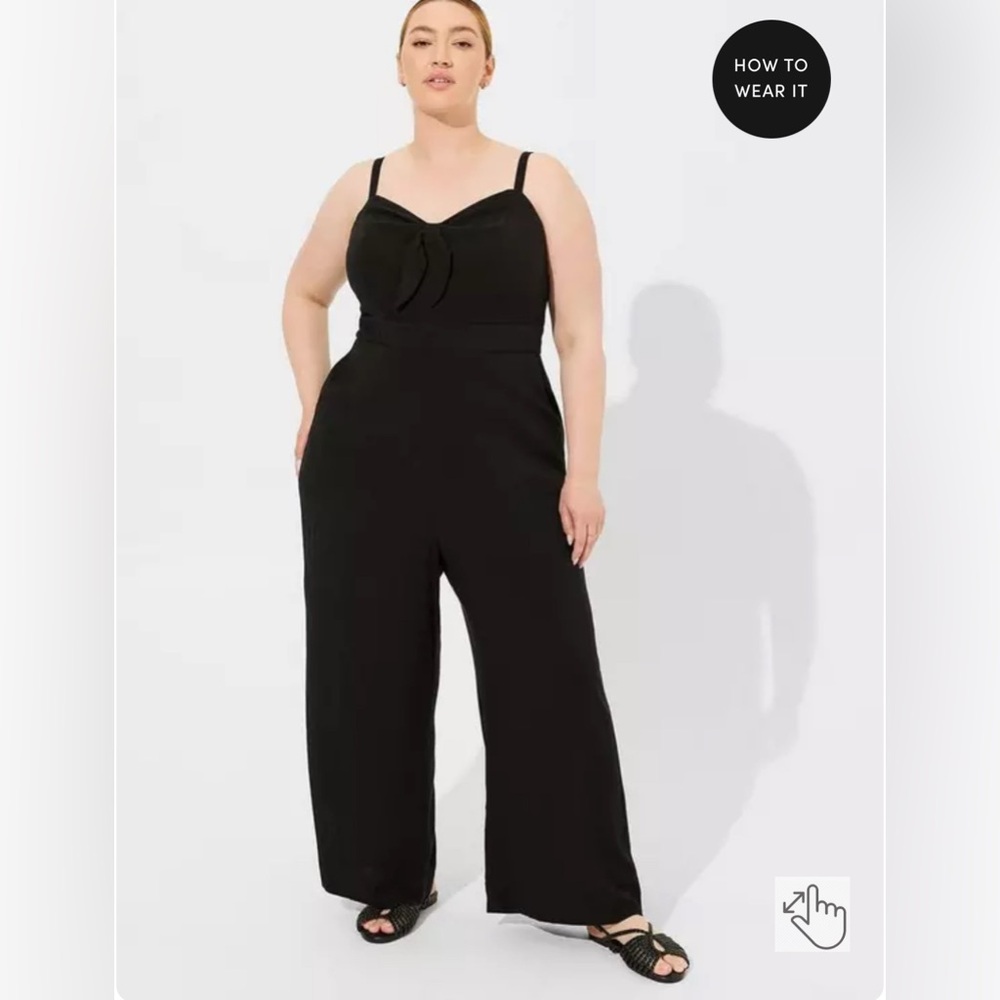 Rayon Slub Tie Front Jumpsuit